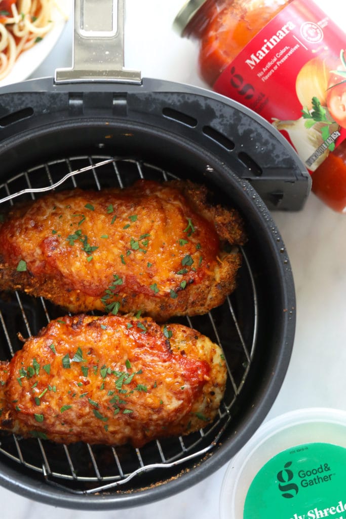 chicken parmesan in air fryer basket