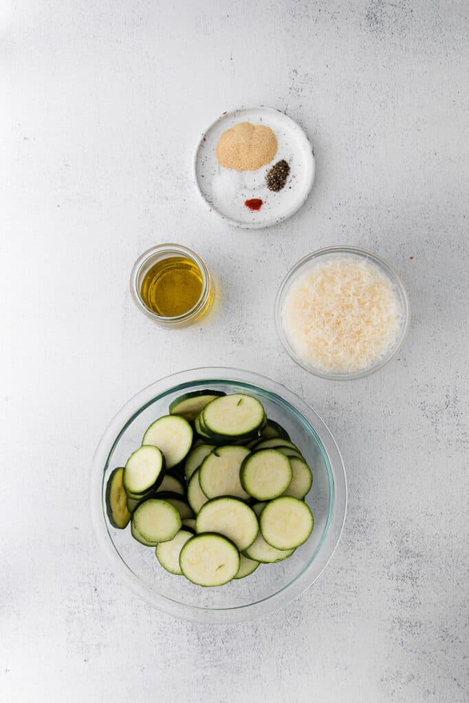 ingredients for air fryer zucchini.