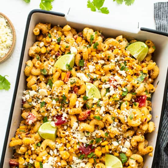 pasta salad in bowl.