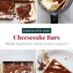 Chocolate Chai Cheesecake Bars