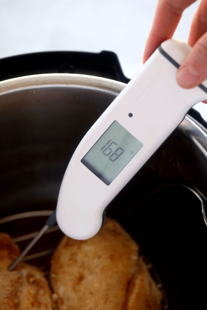 meat thermometer at 165ºF