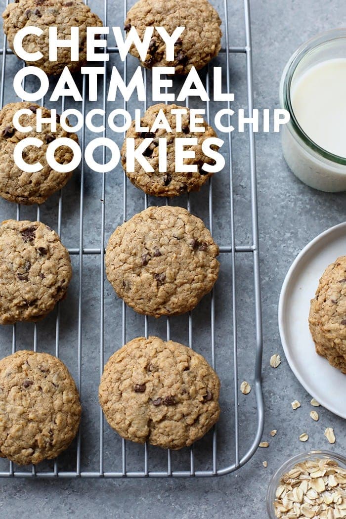 Healthy oatmeal cookies on a cooling rack.