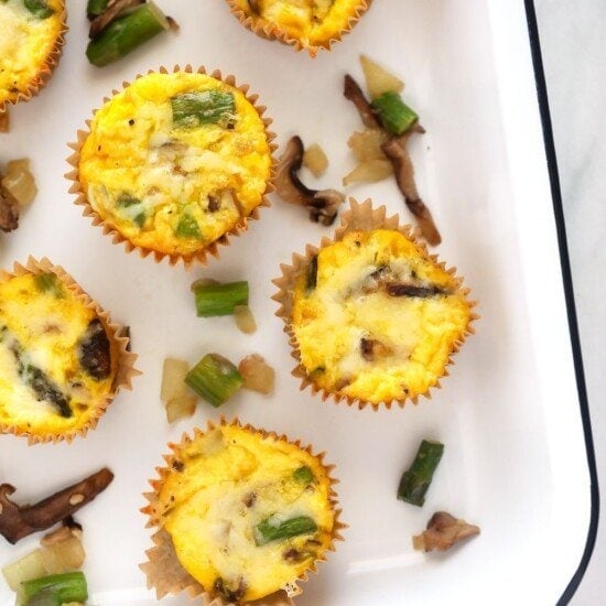 Asparagus and mushroom egg cups