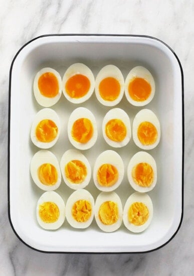 hard boiled eggs in container