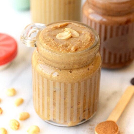 homemade peanut butter in a jar