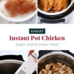 Step by step on how to make Instant Pot chicken breast