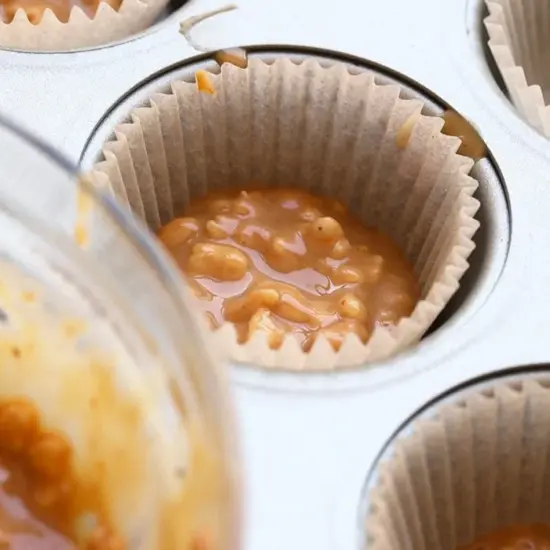 Peanut butter cups baked in a muffin tin.