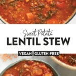 A vegan and gluten-free sweet potato lentil stew.